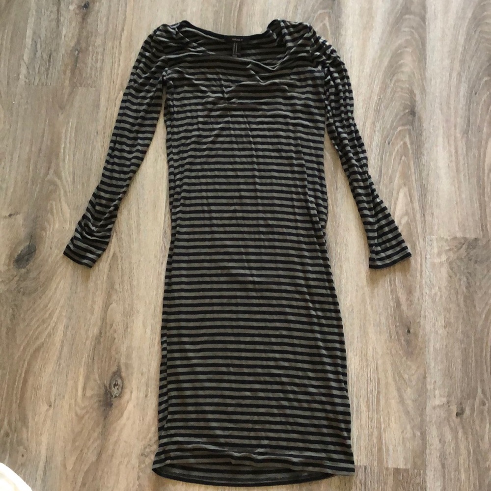 Forest green and Blake striped midi dress